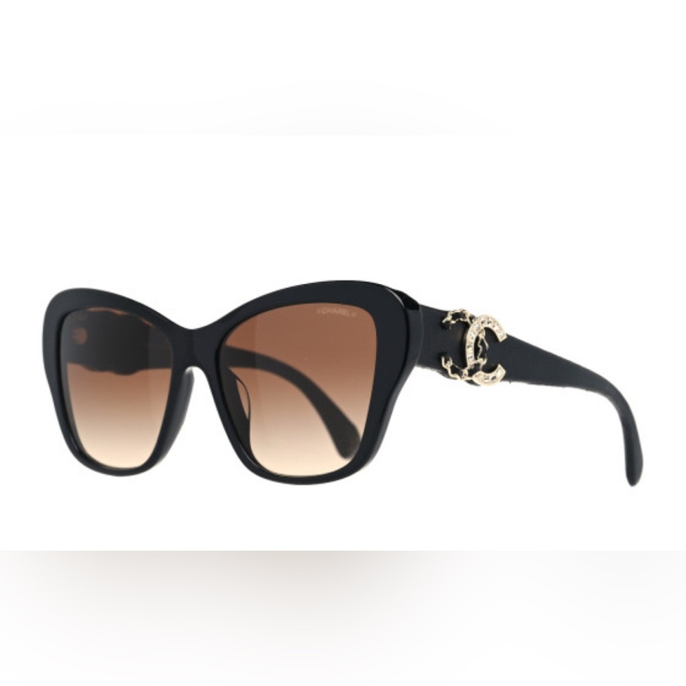 CHANEL Acetate Lambskin CC Sunglasses